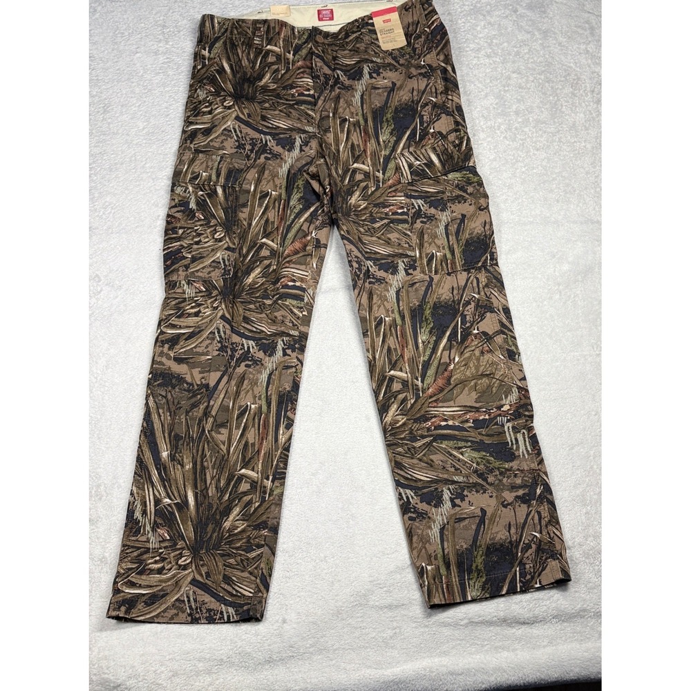 Levi's XX Cargo Straight Pants Men 36x32 Brown Camo Ripstop A7364-0008